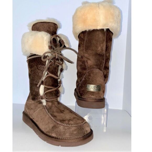 UGG Australia Uptown Lace-Up Tall Boots Size 7 - Picture 2 of 11